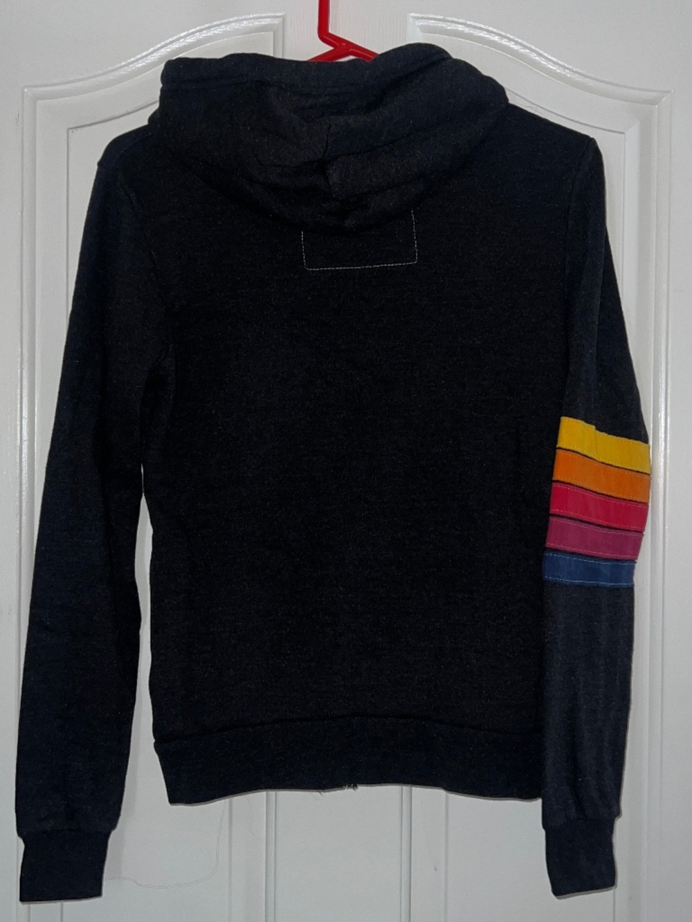 Aviator Nation -XS- rugby stripe bolt stitch zip up hoodie - Picture 2 of 7